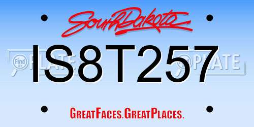 IS8T257 South Dakota License Plate