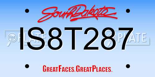 IS8T287 South Dakota License Plate