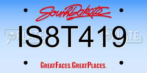 IS8T419 South Dakota License Plate
