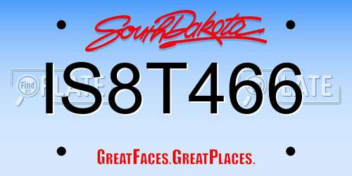 IS8T466 South Dakota License Plate