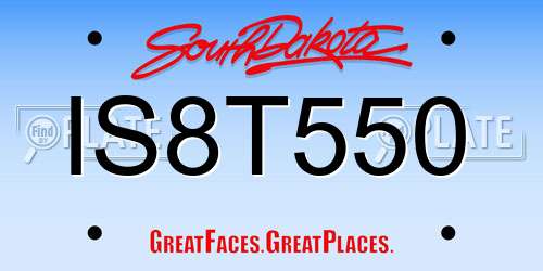 IS8T550 South Dakota License Plate