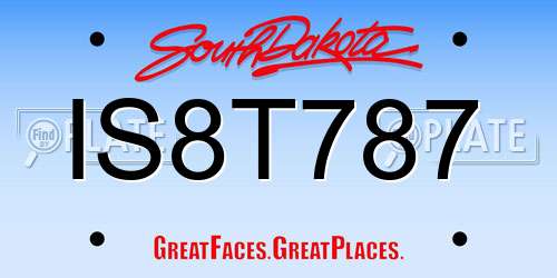 IS8T787 South Dakota License Plate