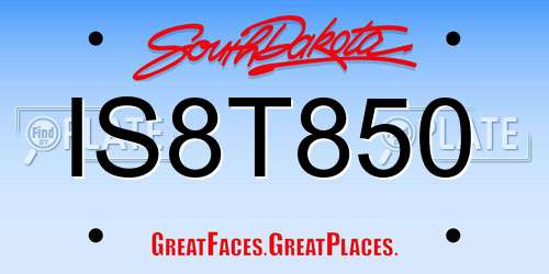 IS8T850 South Dakota License Plate