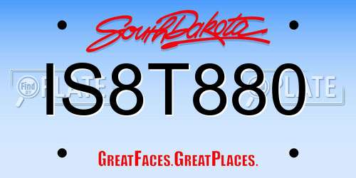 IS8T880 South Dakota License Plate