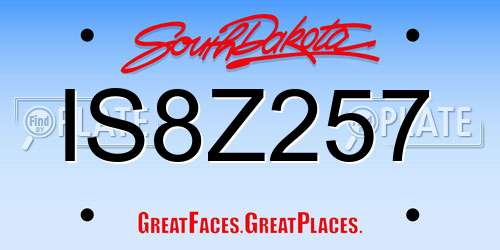 IS8Z257 South Dakota License Plate