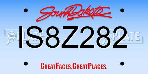 IS8Z282 South Dakota License Plate