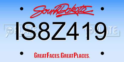 IS8Z419 South Dakota License Plate