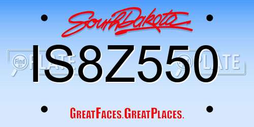IS8Z550 South Dakota License Plate