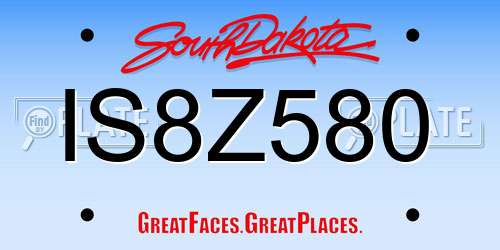 IS8Z580 South Dakota License Plate