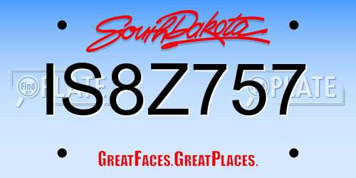 IS8Z757 South Dakota License Plate
