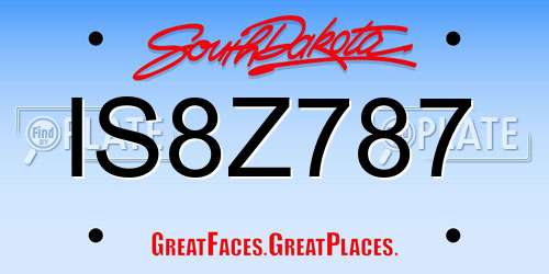 IS8Z787 South Dakota License Plate