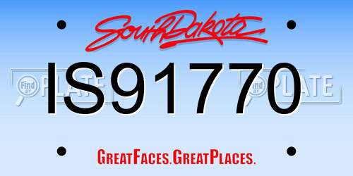 IS91770 South Dakota License Plate