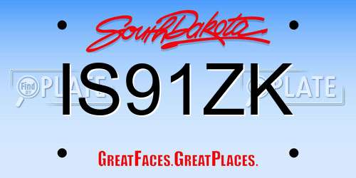 IS91ZK South Dakota License Plate