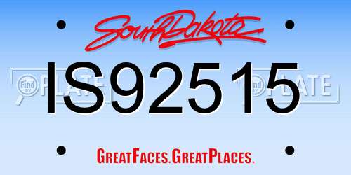 IS92515 South Dakota License Plate