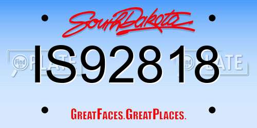 IS92818 South Dakota License Plate