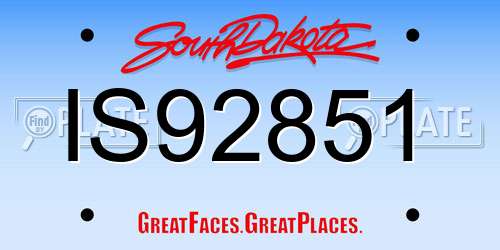 IS92851 South Dakota License Plate