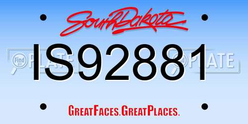 IS92881 South Dakota License Plate