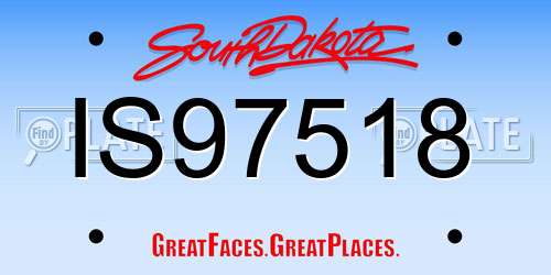 IS97518 South Dakota License Plate