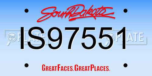 IS97551 South Dakota License Plate