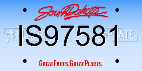 IS97581 South Dakota License Plate