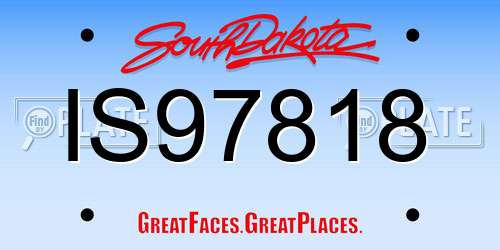 IS97818 South Dakota License Plate