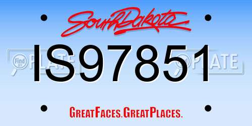 IS97851 South Dakota License Plate