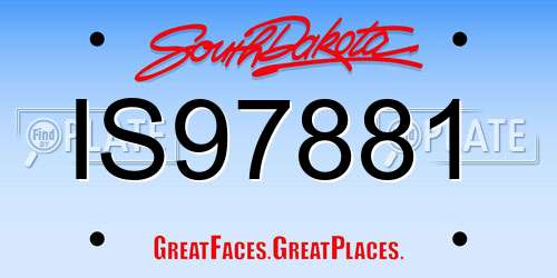 IS97881 South Dakota License Plate