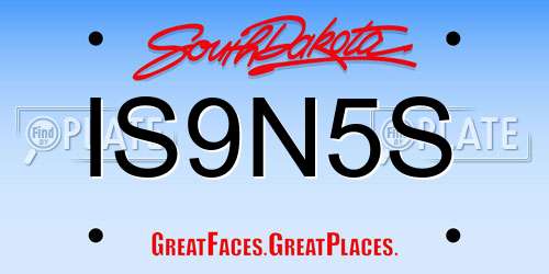 IS9N5S South Dakota License Plate