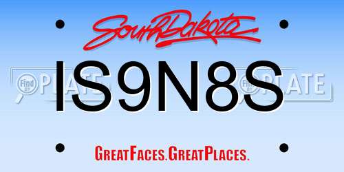 IS9N8S South Dakota License Plate