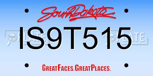 IS9T515 South Dakota License Plate