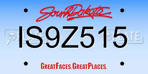IS9Z515 South Dakota License Plate