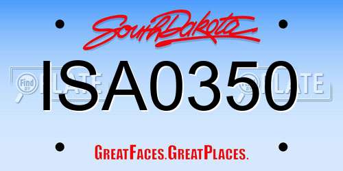 ISA0350 South Dakota License Plate
