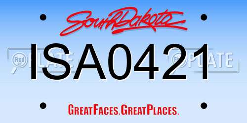 ISA0421 South Dakota License Plate
