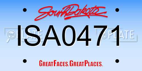 ISA0471 South Dakota License Plate