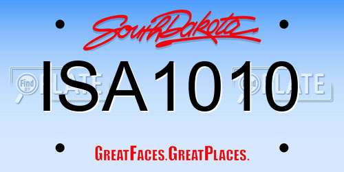 ISA1010 South Dakota License Plate