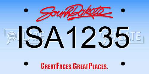 ISA1235 South Dakota License Plate