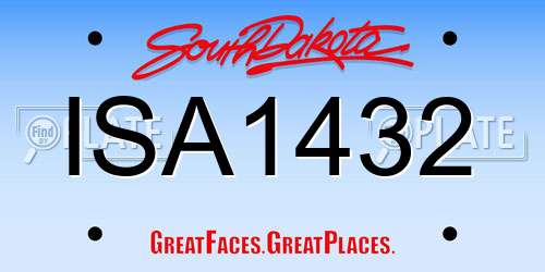 ISA1432 South Dakota License Plate