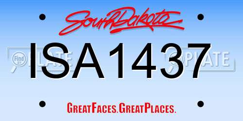 ISA1437 South Dakota License Plate