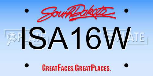ISA16W South Dakota License Plate