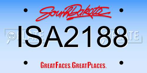 ISA2188 South Dakota License Plate