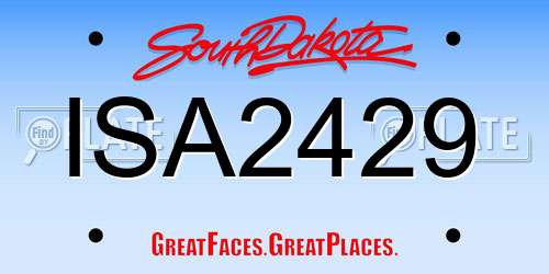 ISA2429 South Dakota License Plate