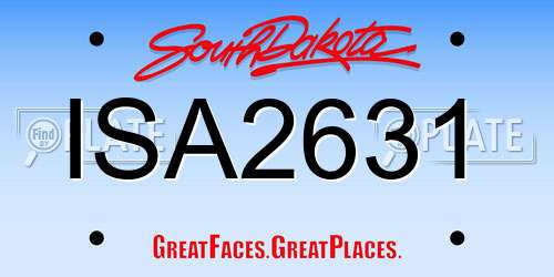 ISA2631 South Dakota License Plate