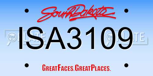 ISA3109 South Dakota License Plate