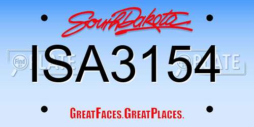 ISA3154 South Dakota License Plate