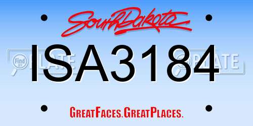 ISA3184 South Dakota License Plate