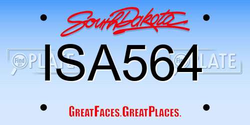 ISA564 South Dakota License Plate