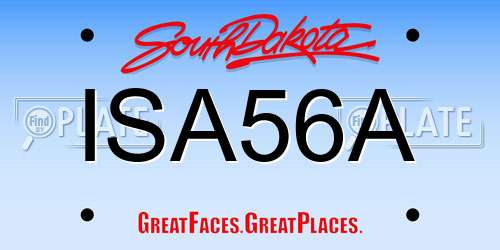 ISA56A South Dakota License Plate