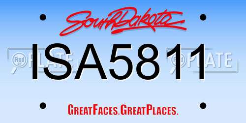 ISA5811 South Dakota License Plate