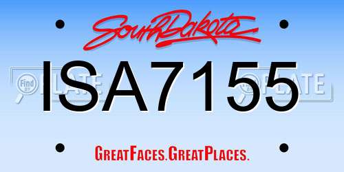 ISA7155 South Dakota License Plate