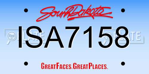 ISA7158 South Dakota License Plate